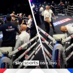 New angle! Ref being forced to depart ring away from furious Tetteh!