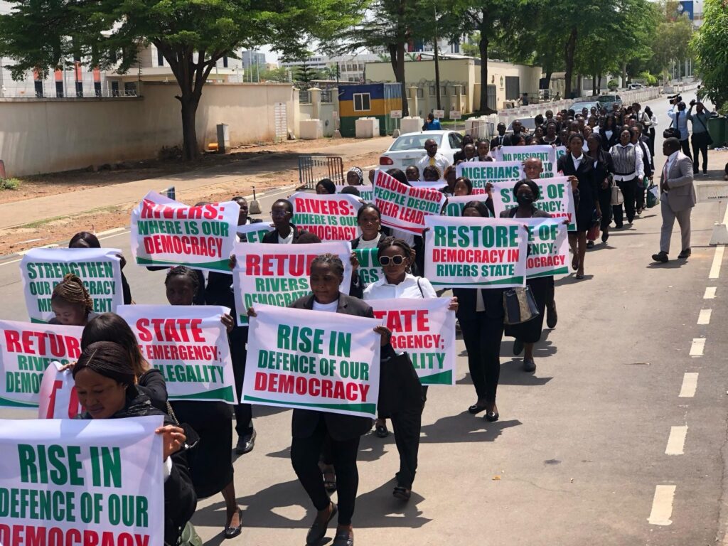 Lawyers March For Return Of Democratic Governance, Seek US Govt’s Intervention