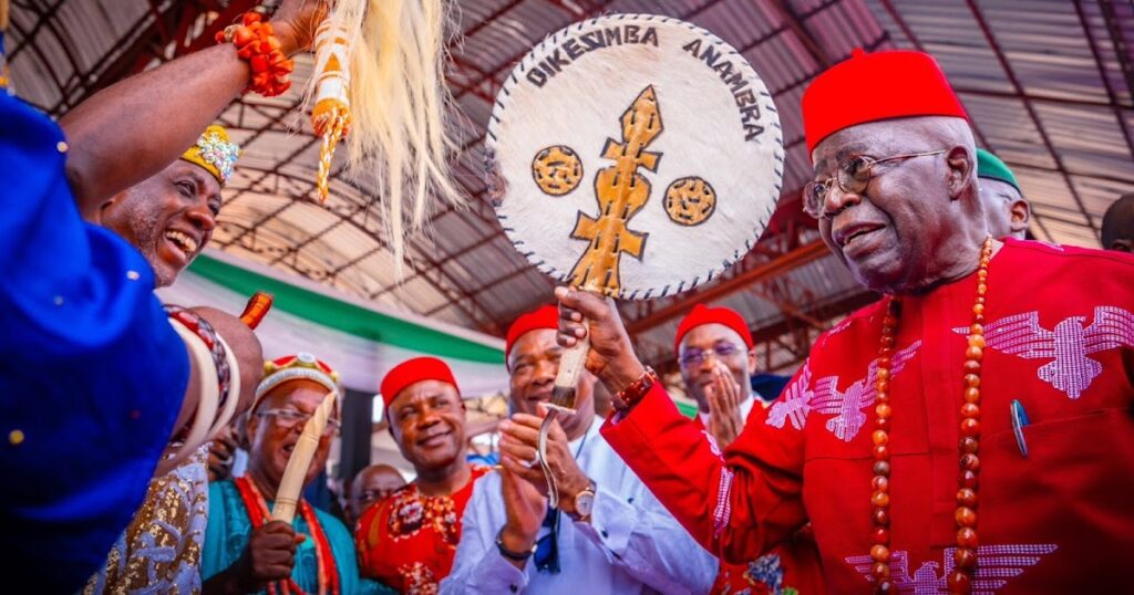 PHOTOS: Traditional rulers’ council confers ‘Dike si mba Anambra’ title on Tinubu