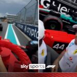 Chaos! Hamilton shares onboard footage of LEGO cars colliding in Miami