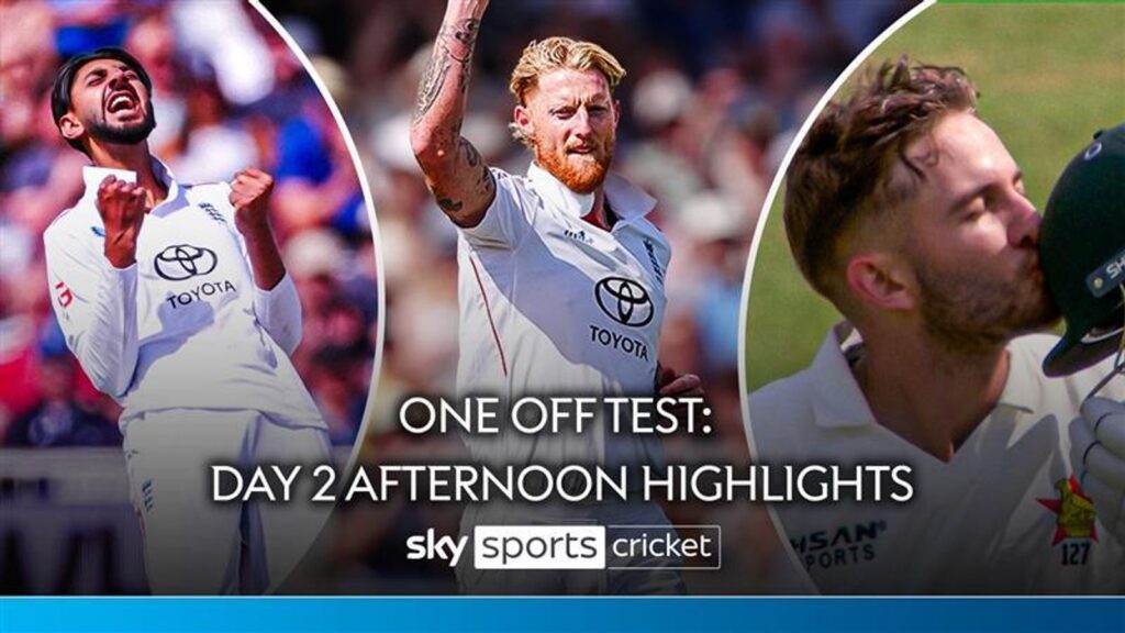 England vs Zimbabwe | One-off Test, Day Two afternoon highlights