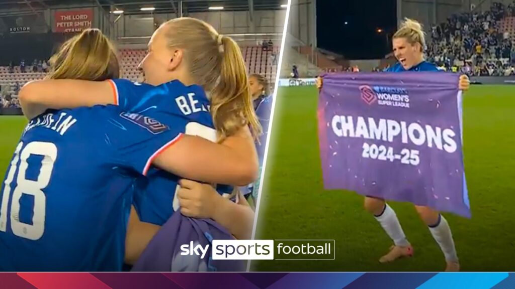 Full-time SCENES as Chelsea crowned WSL champions!