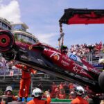 Monaco GP: Lewis Hamilton crashes after Charles Leclerc sets pace from Max Verstappen ahead of qualifying | F1 News