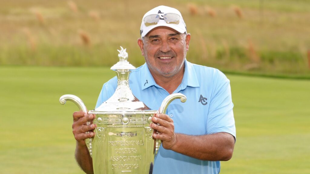 Senior PGA Championship: Angel Cabrera rallies past Padraig Harrington to win | Golf News
