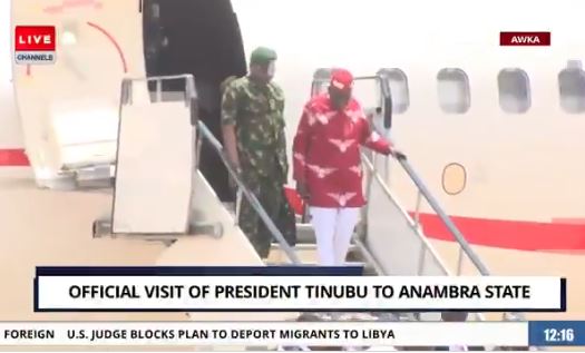 The Moment Tinubu Arrived Anambra On Official Visit (Video)